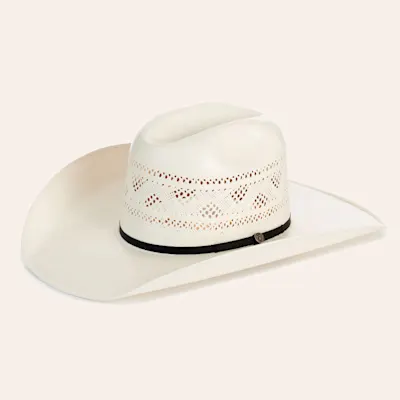 Rafter C Cowtown Ivory Vented Crown Shantung Straw Cowboy Hat