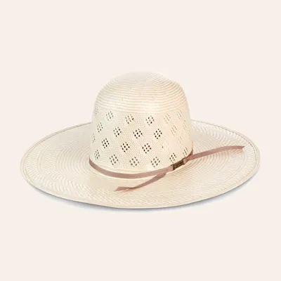 American Hat Two Tone Diamond Vent Open Crown Straw Cowboy Hat