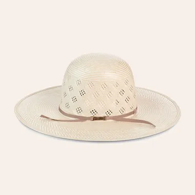 American Hat Two Tone Diamond Vent Open Crown Straw Cowboy Hat