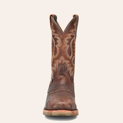 Double H Men's Cognac Bison Steel Wide Square Toe Work Boots