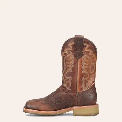 Double H Men's Cognac Bison Steel Wide Square Toe Work Boots