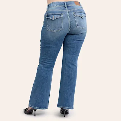 Judy Blue Women’s Medium Wash Plus High Rise Flare Jeans