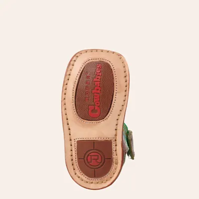Roper Infant Buddy Neon Green and Cognac Ostrich Print Square Toe Cowboy Boots 6 Roper Infant Buddy Neon Green and Cognac Ostrich Print Square Toe Cowboy Boots