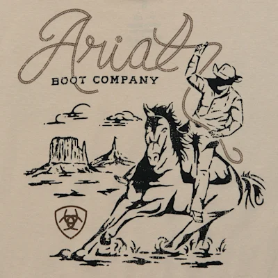 Ariat Boy's Latte Boot Company Logo Graphic T-Shirt