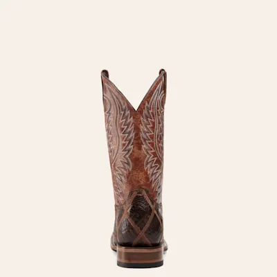 Cavender's Men's Rust and Cigar Caiman Patchwork Wide Square Toe Exotic Cowboy Boots 5 Cavender's Men's Rust and Cigar Caiman Patchwork Wide Square Toe Exotic Cowboy Boots