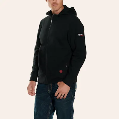 Ariat Men's FR DuraStretch Black Full Zip Hoodie