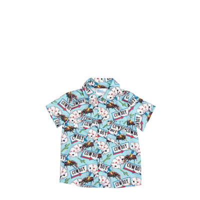 Shea Baby Toddler Boy's Turquoise Cowboys & Cards Western Shirt