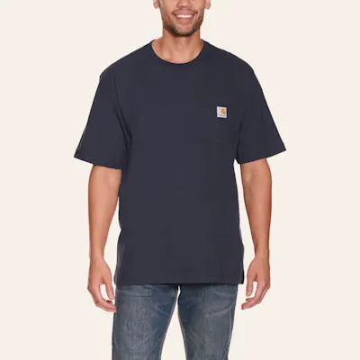 Carhartt Men's Navy Loose Fit Short Sleeve Pocket Work T-Shirt