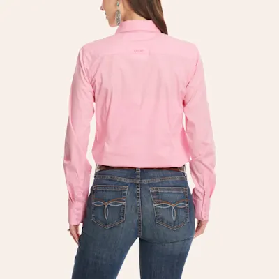 Ariat Women's Kirby Prism Pink with Logos Long Sleeve Western Shirt
