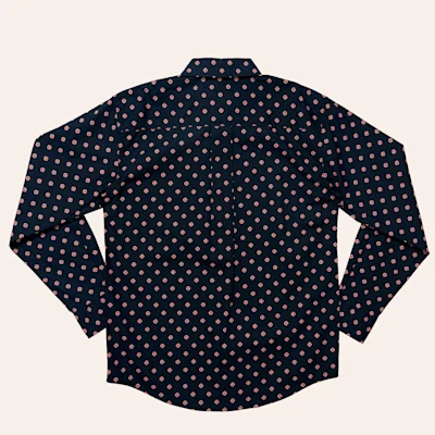 Cinch Boys' Navy & Orange Geo Print Long Sleeve Shirt