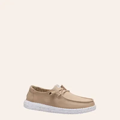 Hey Dude Women's Wendy Stretch Canvas Neutral Lace Moc Toe Shoes