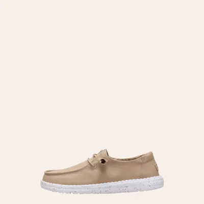 Hey Dude Women's Wendy Stretch Canvas Neutral Lace Moc Toe Shoes