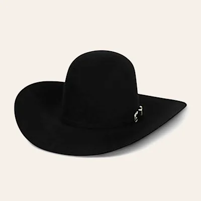 American Hat 10X Black Open Crown Felt Cowboy Hat