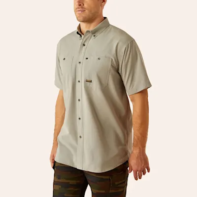 Ariat Men's Rebar 360 Airflow Wild Dove Gray Work Shirt