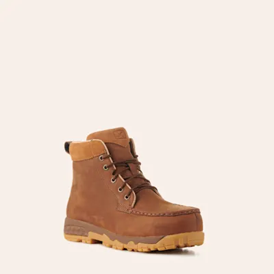 Twisted X Women's Oiled Saddle Cell Stretch Moc Steel Toe Lace Up Work Boots