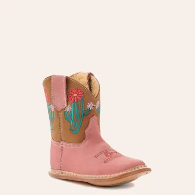 Roper Infant Cowbaby Pink Cactus Round Toe Boot