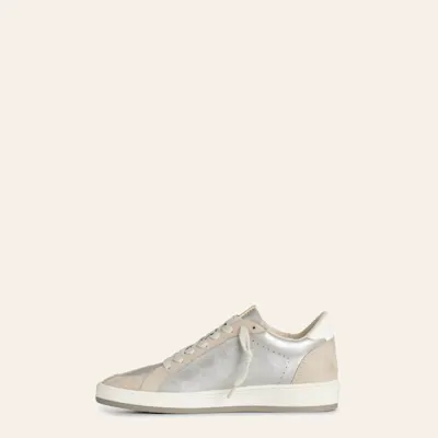 Shushop Women’s Salma Beige & Metallic Silver Almond Toe Casual Shoes