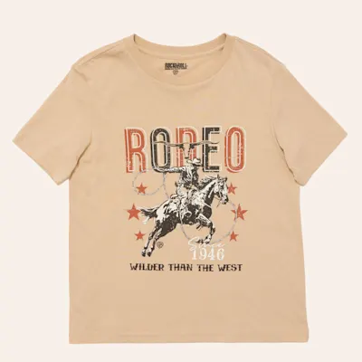 Rock & Roll Denim Boys' Cream Rodeo Rider Graphic T-Shirt