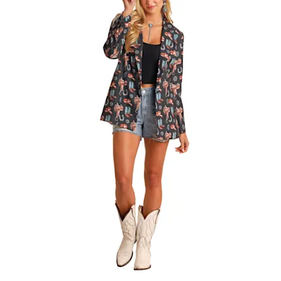 Rock & Roll Denim Women's Western Print Blazer