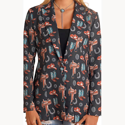 Rock & Roll Denim Women's Western Print Blazer