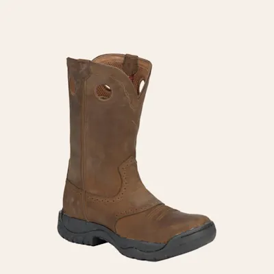 Twisted X Men's All Around Distressed Brown Saddle Vamp Pull On Work Boot