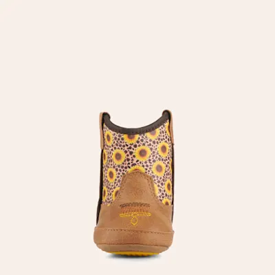 Twister Infant Baby Bucker Sunnie Tan and Sunflower Print Round Toe Cowboy Boots