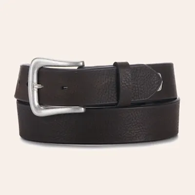 Cavender's Men's Chocolate Aged Bark Leather Western Belt