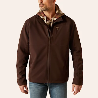 Ariat Men's Vernon Coffee Bean Logo Softshell Jacket
