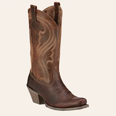 Ariat Women's Lively Sassy Brown Punchy Square Toe Cowboy Boots