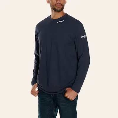 Ariat Men's Base Layer Navy FR Long Sleeve T-Shirt