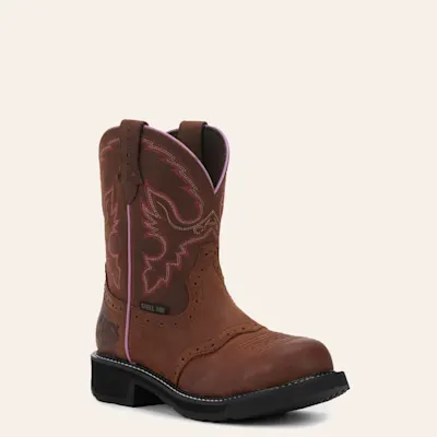 Justin Women's Gypsy Collection Wanette Aged Bark Brown Round Steel Toe Work Boot