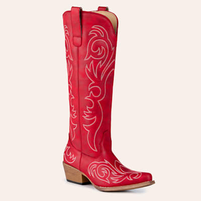 Roper Women's Ryder Scarlet Faux Leather Tall Snip Toe Cowboy Boots