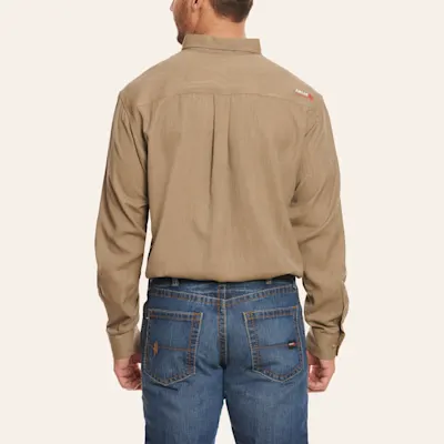 Ariat Men's Air Inherent Khaki Heather Sand CAT 2 FR Work Shirt
