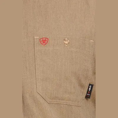 Ariat Men's Air Inherent Khaki Heather Sand CAT 2 FR Work Shirt