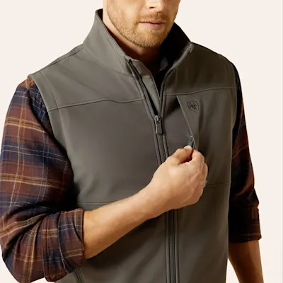 Ariat Men's Vernon Gray Softshell Vest