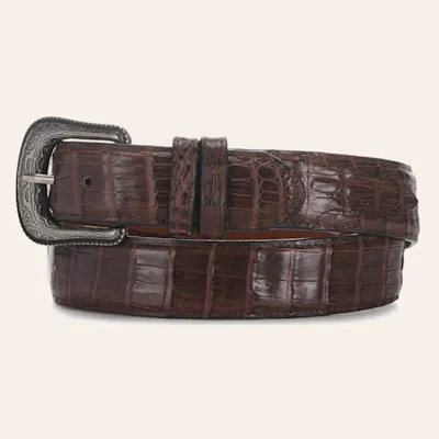 Cavender's Men's Cigar Brown Caiman Belly Exotic Western Belt