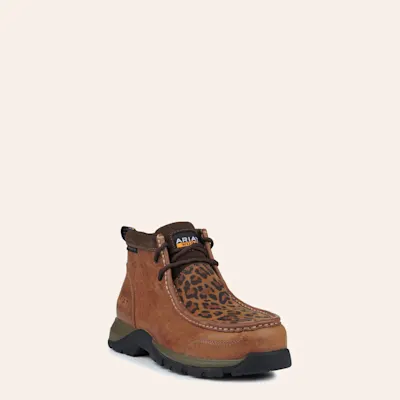 Ariat Women's Edge LTE Brown and Cheetah Print ​Round Composite Toe Work Boot