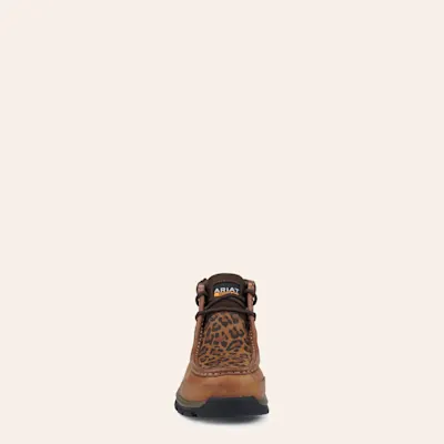 Ariat Women's Edge LTE Brown and Cheetah Print ​Round Composite Toe Work Boot