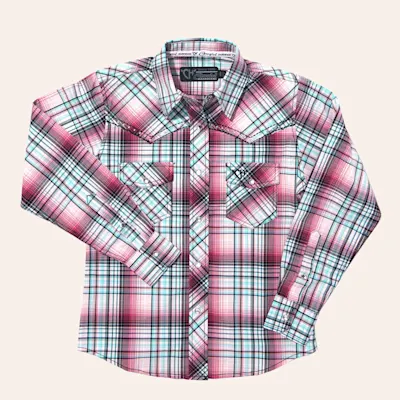 Cowgirl Hardware Girl's Shedua Plaid Western Shirt