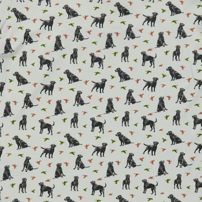 Burlebo Toddler Boys' Green Ducks & Dogs Print Performance Polo