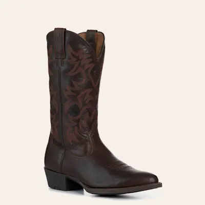 Ariat Men's Burnished Chocolate & Cinnamon Heritage R Toe Cowboy Boots