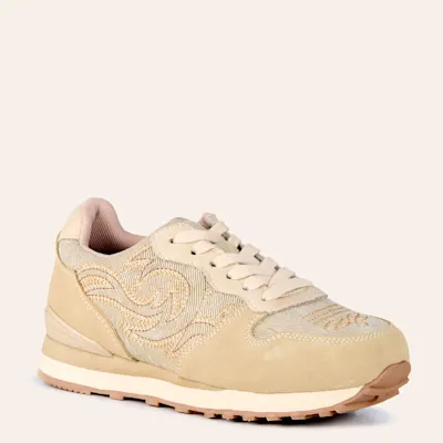 Roper Women's Giddy Up Spice Cream Faux Suede & Canvas Sneakers