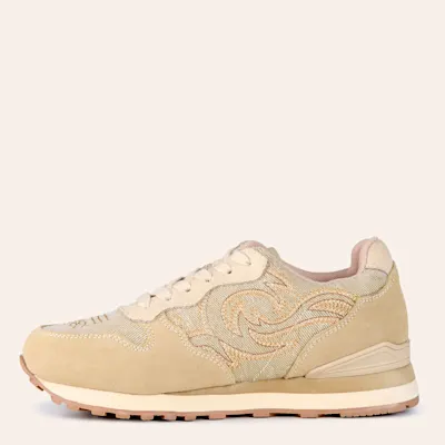 Roper Women's Giddy Up Spice Cream Faux Suede & Canvas Sneakers