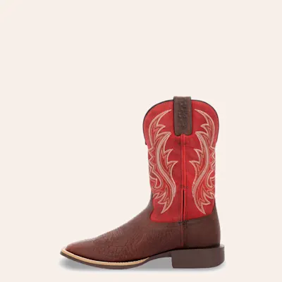 Durango Men's Shyloh Mahogany & Dynamite Red Wide Square Toe Cowboy Boots