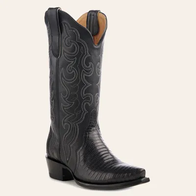 Cavender’s Women’s Triad Black Lizard Exotic Snip Toe Cowboy Boots