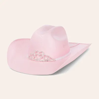 M&F Double S Girls' Pink Sancho Hat With Tiara