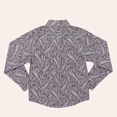 Cinch Toddler Boys' Blue & Brown Paisley Print Long Sleeve Shirt