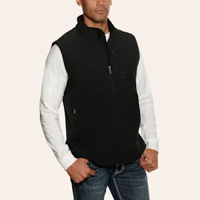 Cinch Men's Black & Gray Logo Concealed Carry Bonded Vest