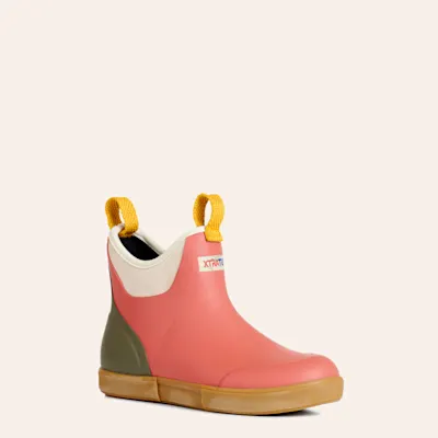 XTRATUF Women's Vintage Coral and Cream Ankle Rubber Deck Boots
