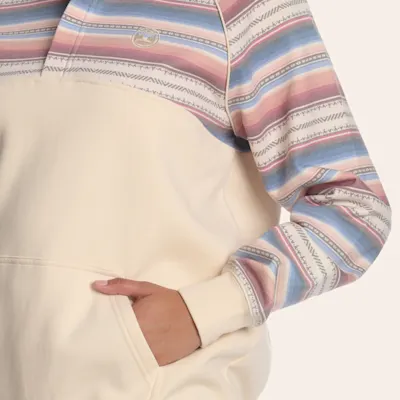 Hooey Women's Cream Serape Print Quarter Zip Sweater